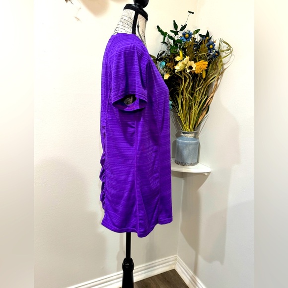 Xersion Activewear Vibrant Purple Relaxed Ribbed Short Sleeve Tee size Large - Picture 2 of 8